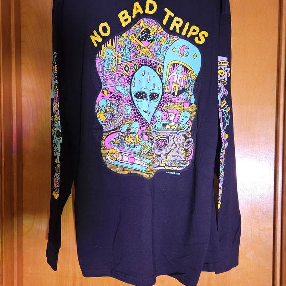 Meow Wolf Other - No Bad Trips Kids Long Sleeve Shirt - Black